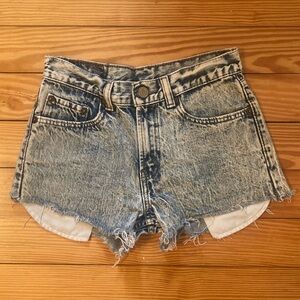 Levis True Vintage Distressed Grunge Tattered Cutoff Denim Acid Wash Shorts